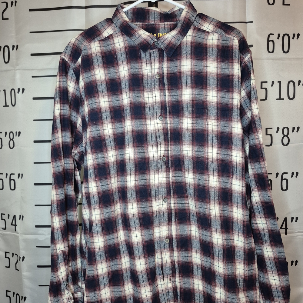 Line Of Trade Plaid Button-Down Shirt - Navy, Red, and White 1564/325